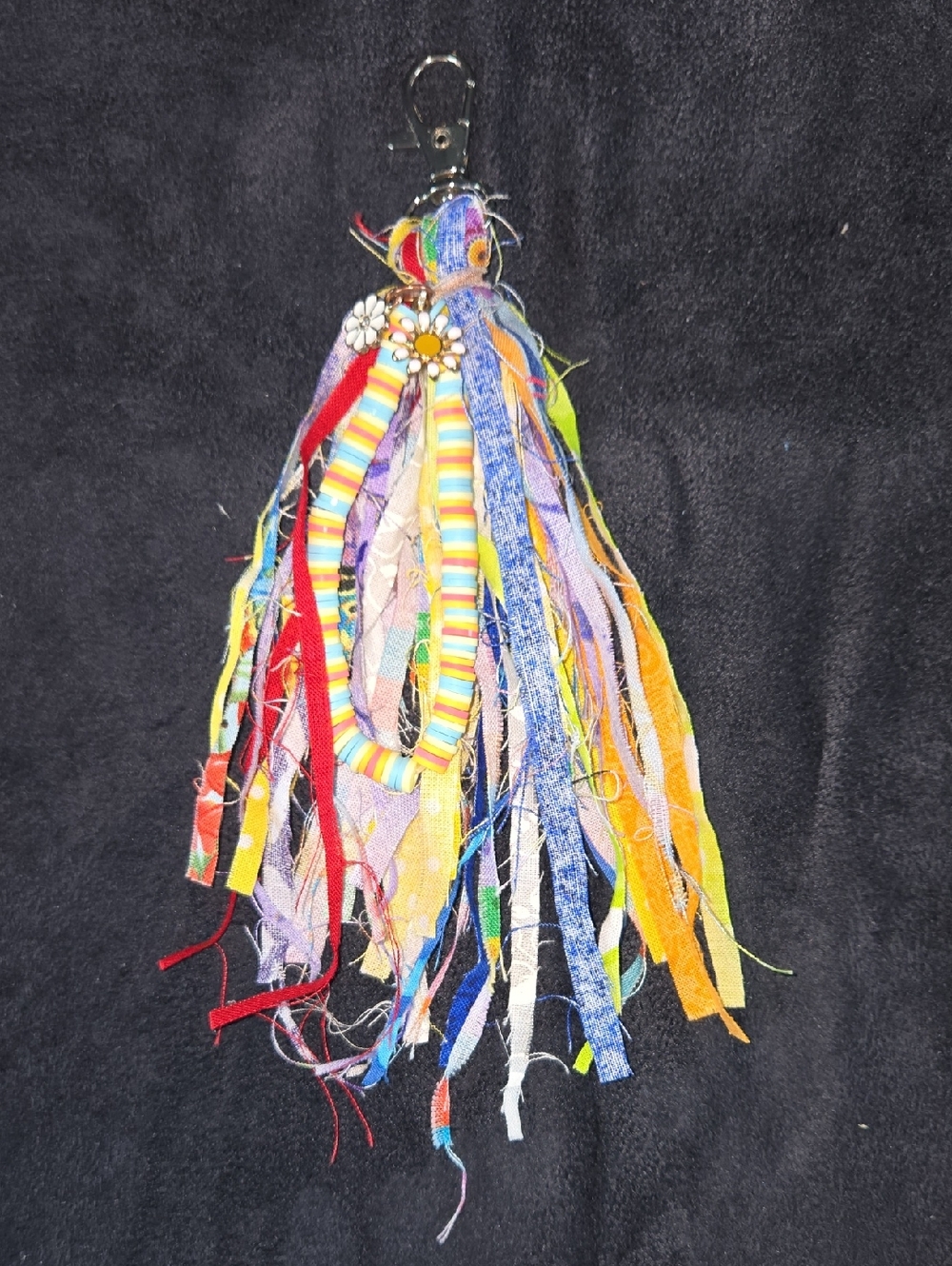 Multicolor Boho Tassel Keyring with Beaded Loop